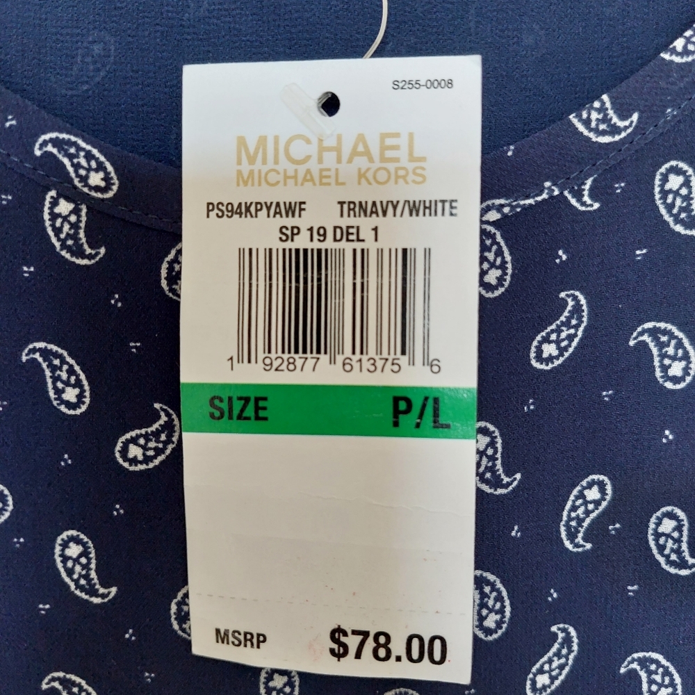 Michael Kors NWT short sleeve blouse size P/L - Picture 8 of 14